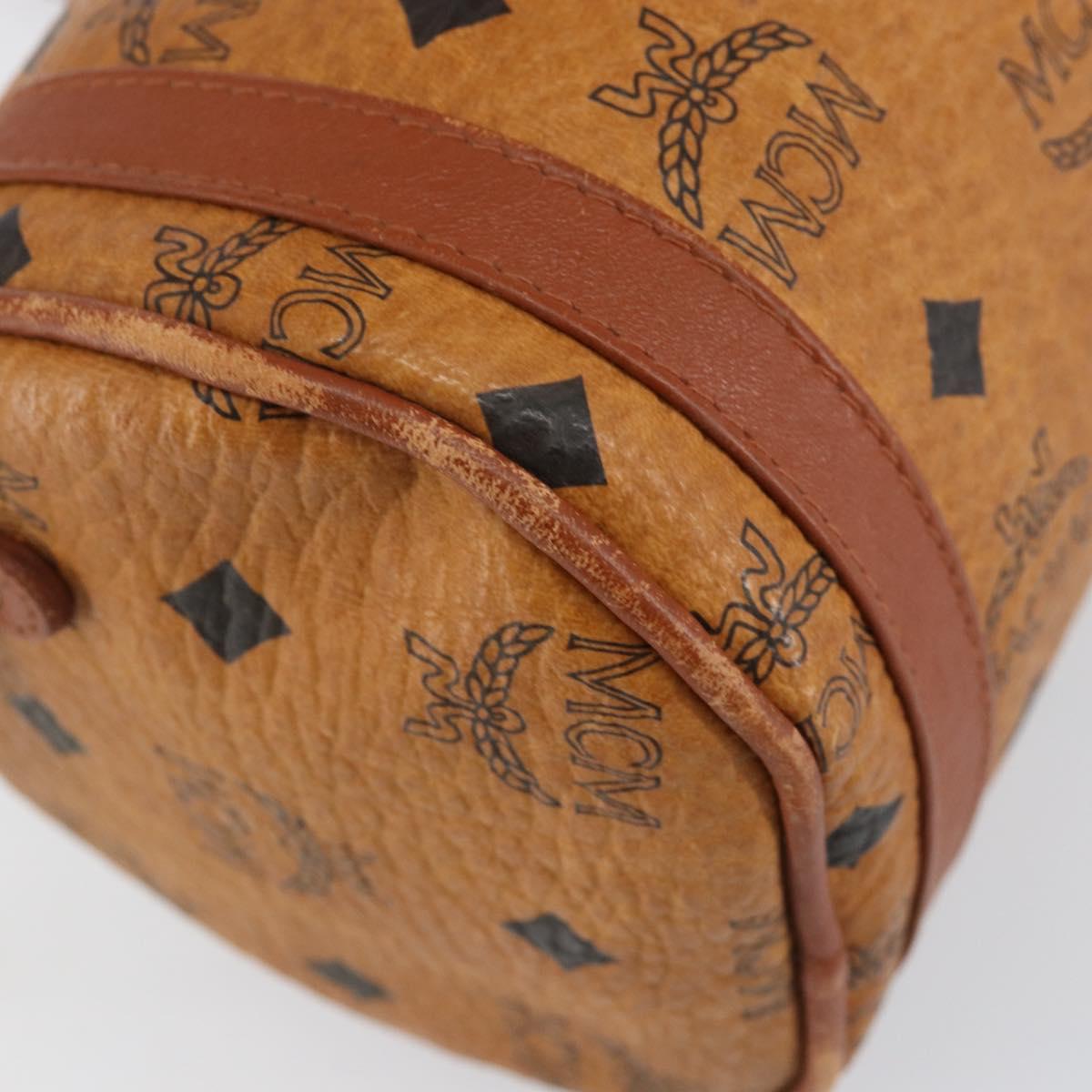 MCM Logogram Vicetos Shoulder Bag PVC Leather Brown Gold Auth BA8198