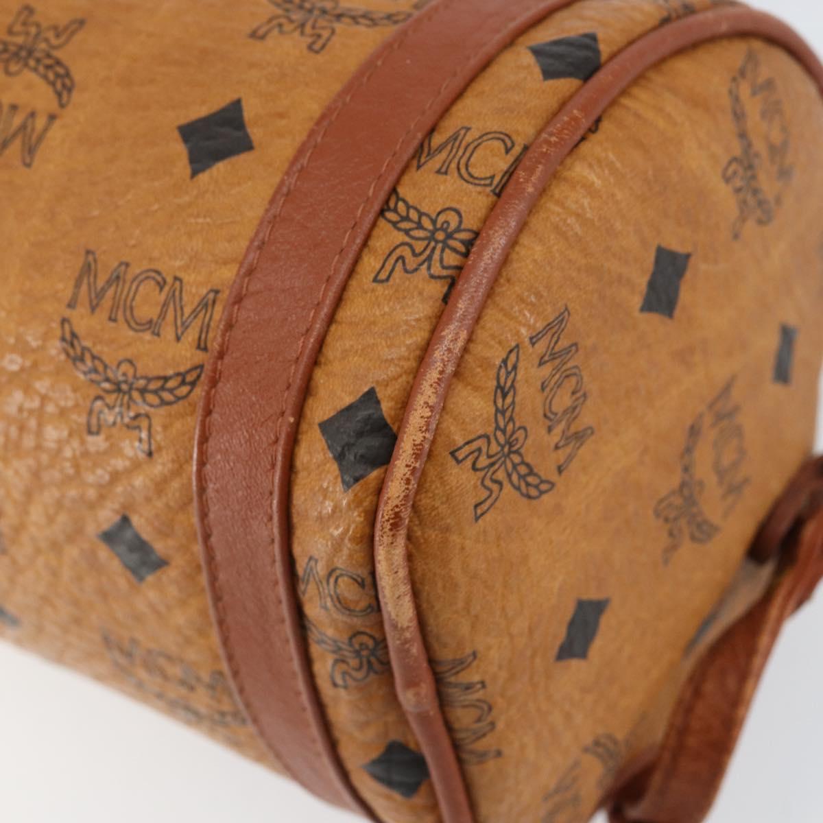 MCM Logogram Vicetos Shoulder Bag PVC Leather Brown Gold Auth BA8198