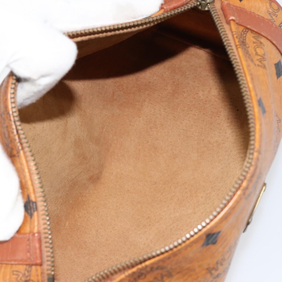 MCM Logogram Vicetos Shoulder Bag PVC Leather Brown Gold Auth BA8198