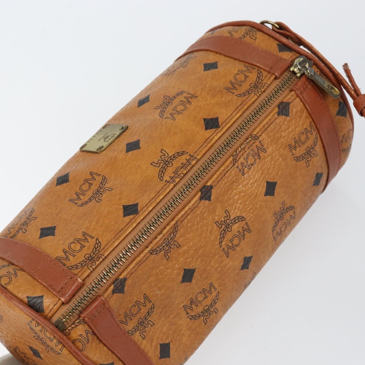 MCM Logogram Vicetos Shoulder Bag PVC Leather Brown Gold Auth BA8198