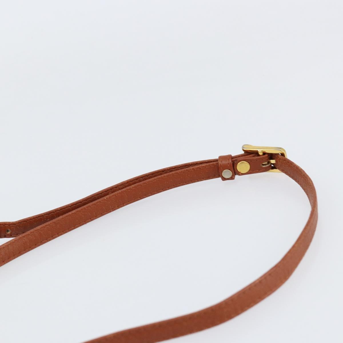 MCM Logogram Vicetos Shoulder Bag PVC Leather Brown Gold Auth BA8198