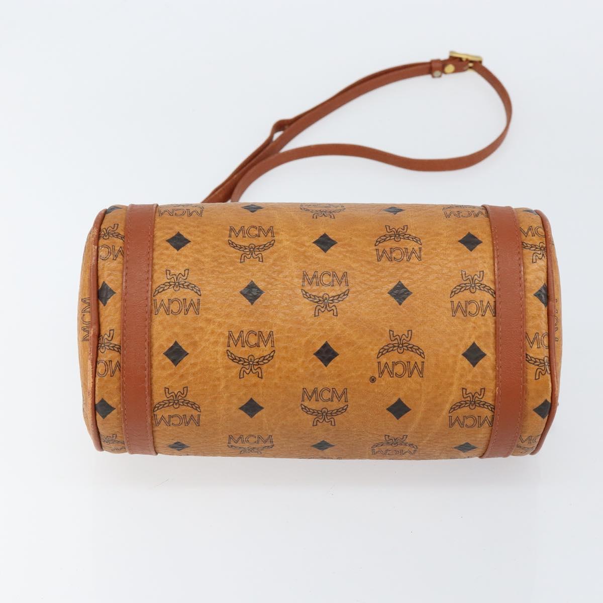 MCM Logogram Vicetos Shoulder Bag PVC Leather Brown Gold Auth BA8198