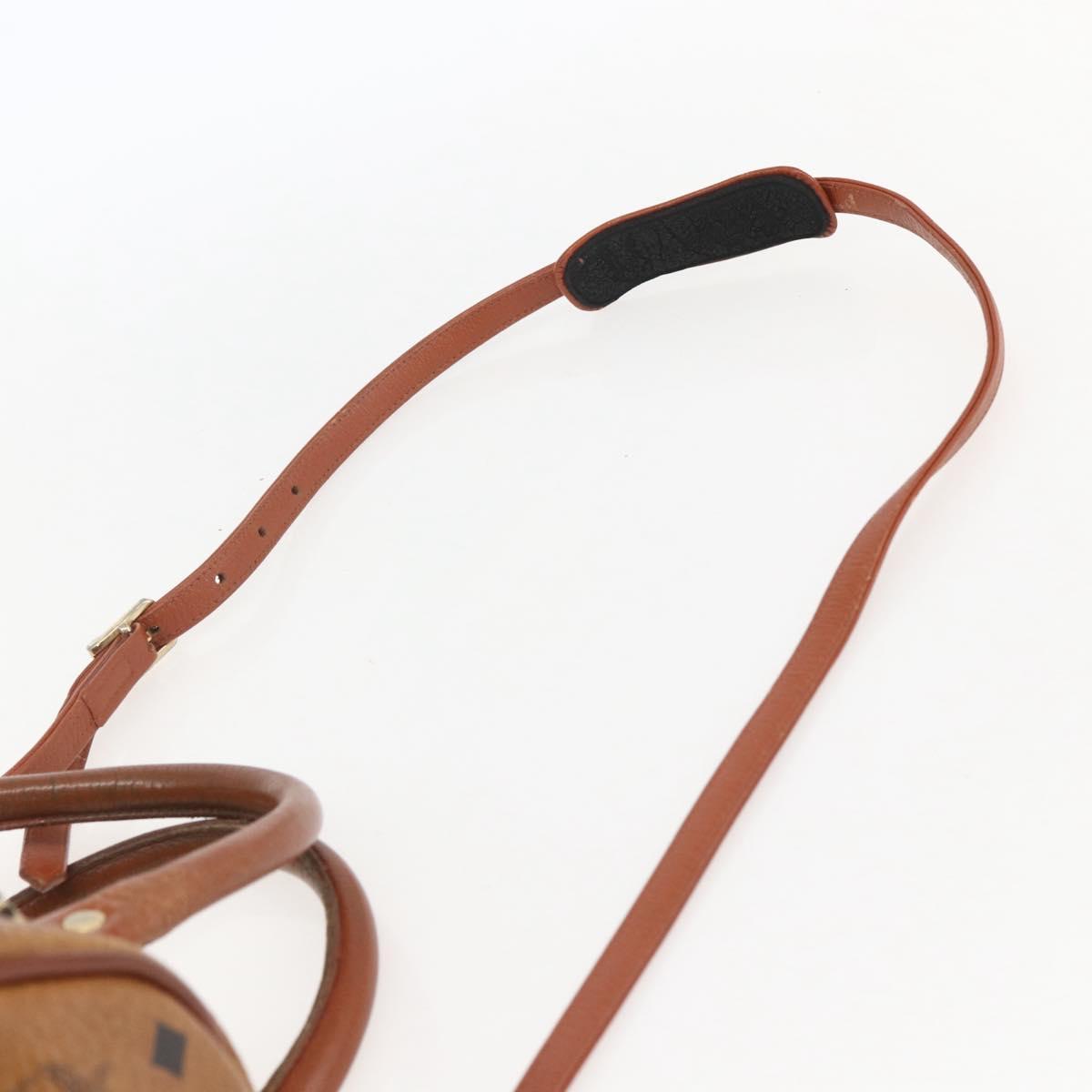 MCM Logogram Vicetos Hand Bag PVC Leather 2way Brown Gold Auth BA8199