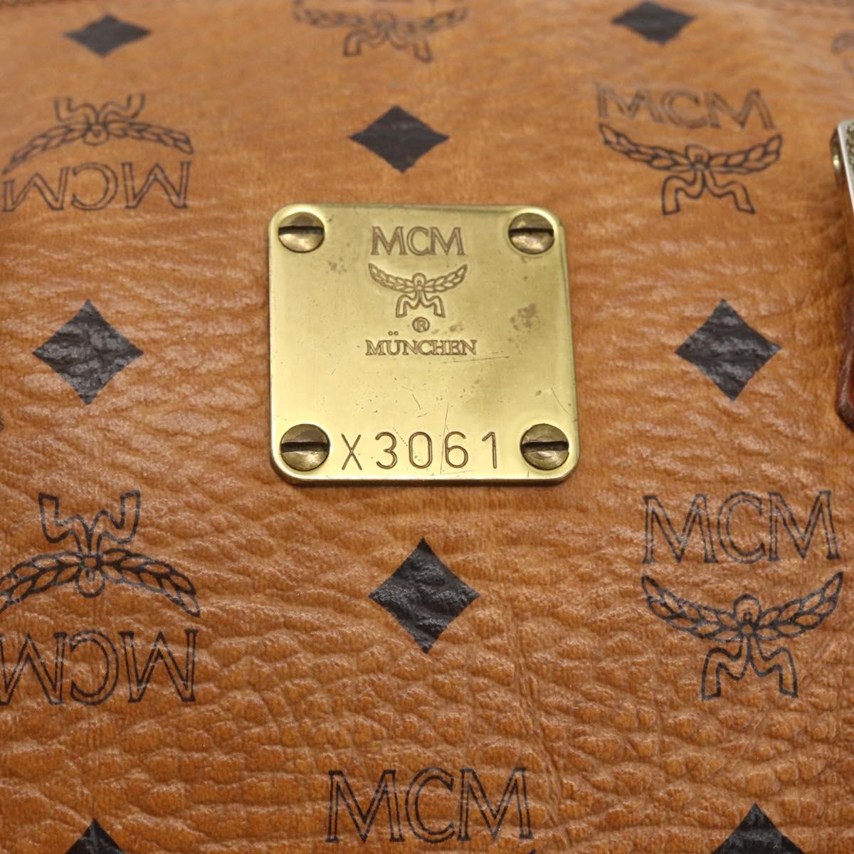 MCM Logogram Vicetos Hand Bag PVC Leather 2way Brown Gold Auth BA8199