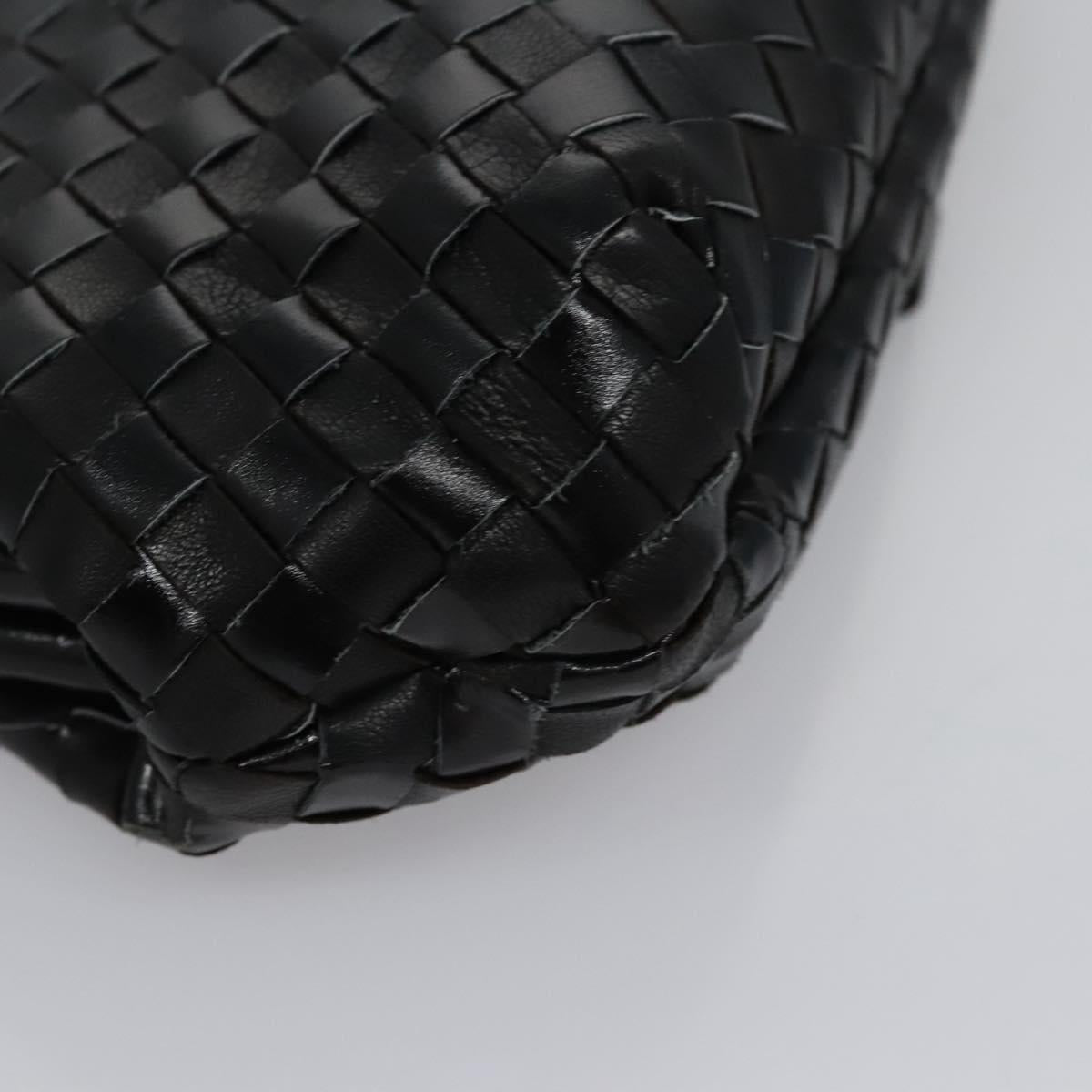 BALLY Chain Shoulder Bag Leather Black Auth BA820