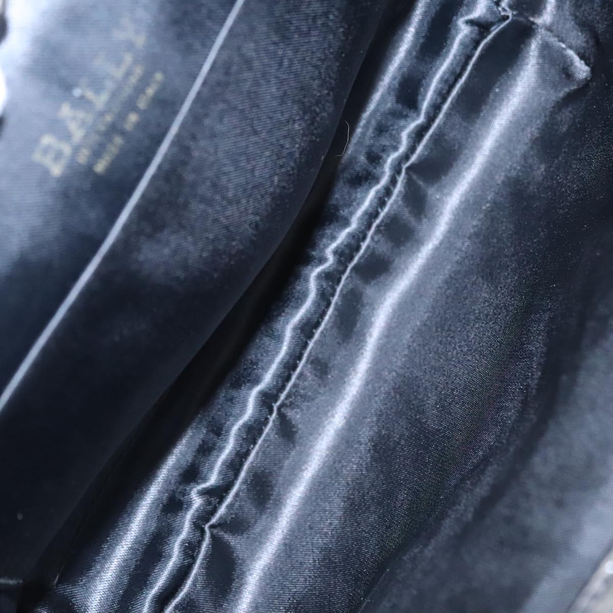 BALLY Chain Shoulder Bag Leather Black Auth BA820