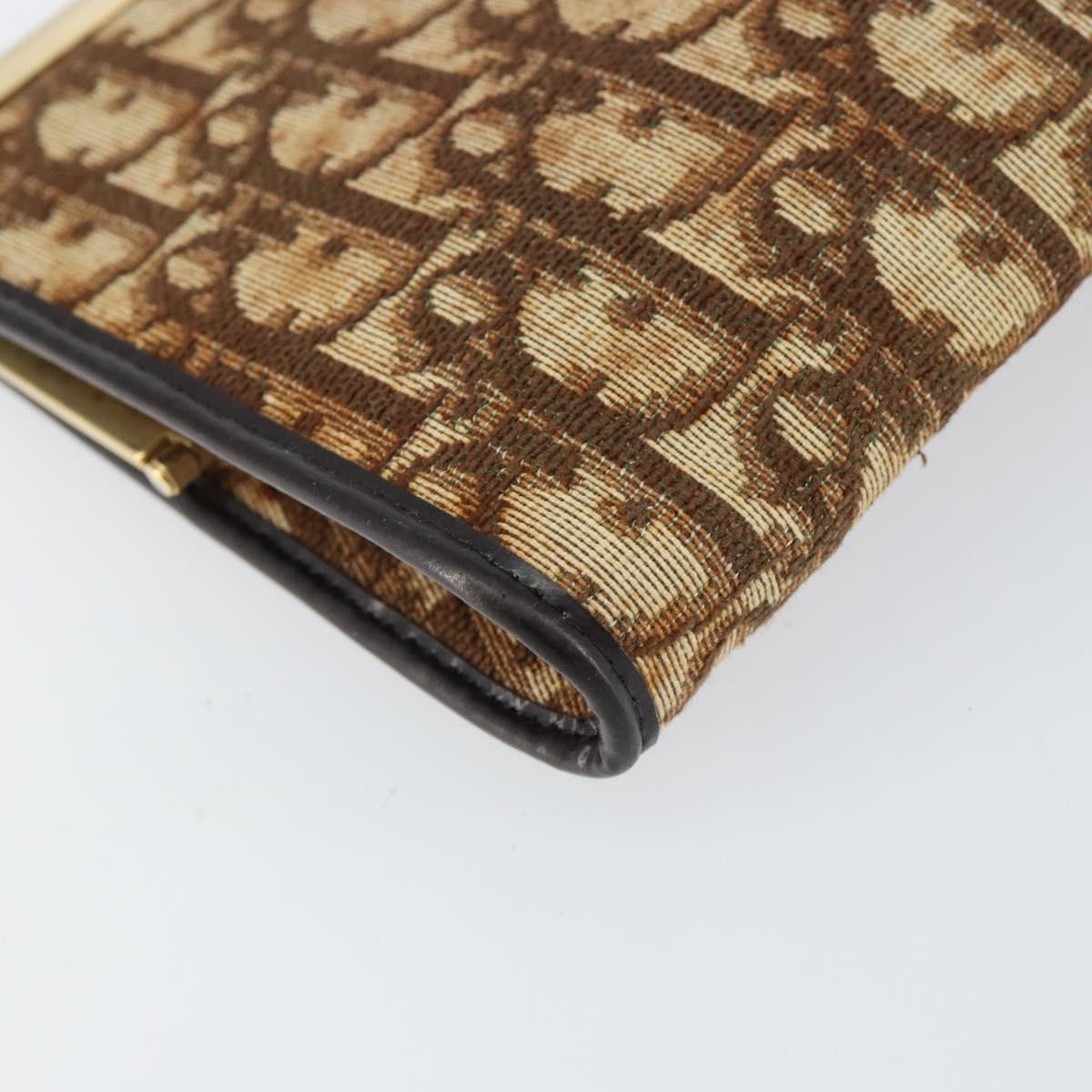 Christian Dior Trotter Canvas Clutch Bag Brown Gold Auth BA8207