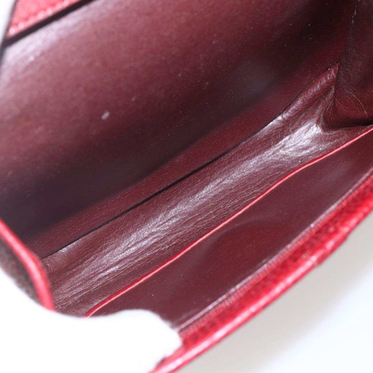 Christian Dior Hand Bag Leather 2way Red Gold Auth BA8209