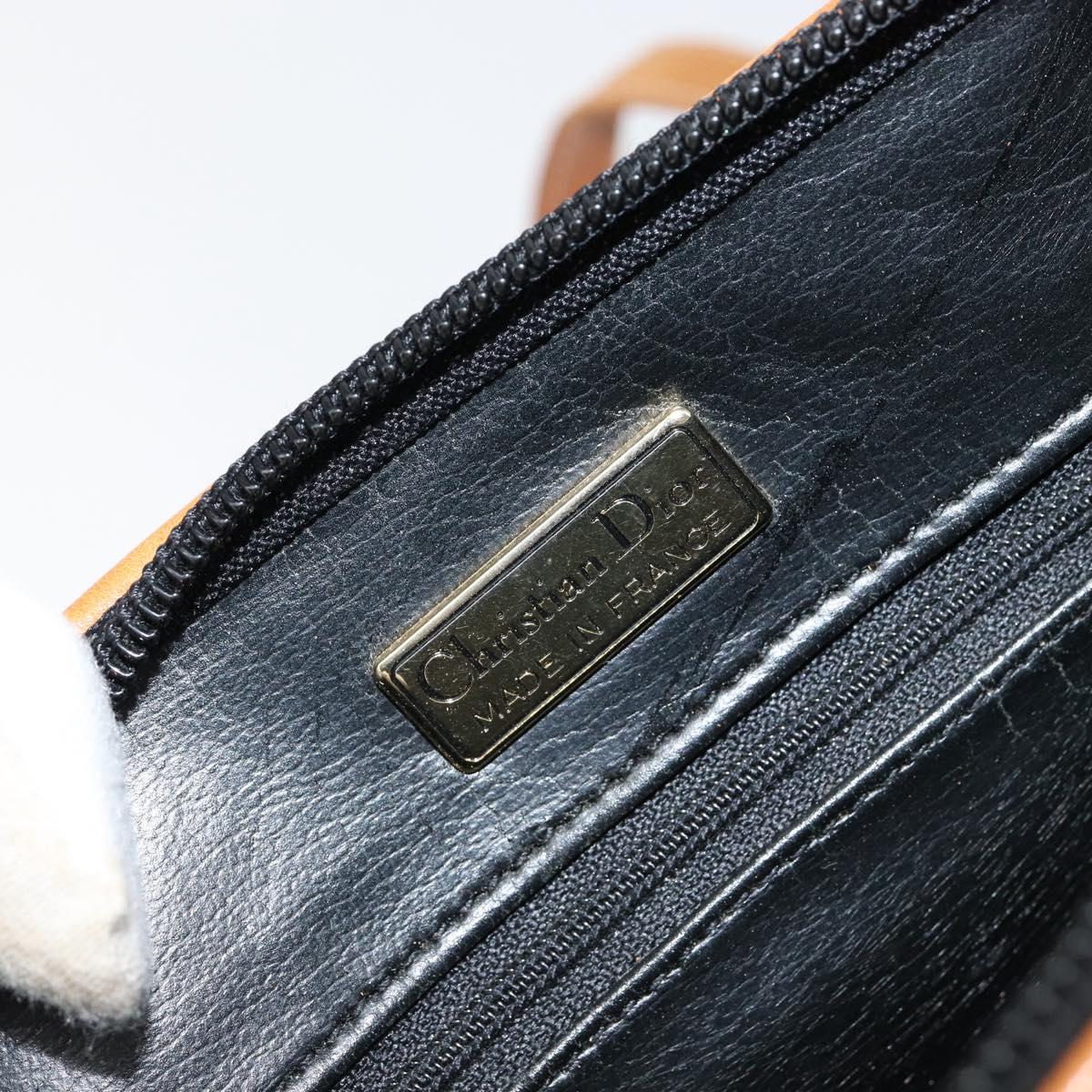 Christian Dior Shoulder Bag Leather Black Gold Auth BA8210