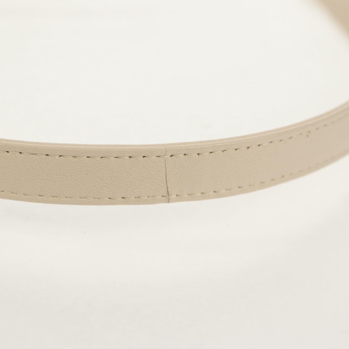 Christian Dior Canage Hand Bag Leather 2way White Gold Auth BA8211V