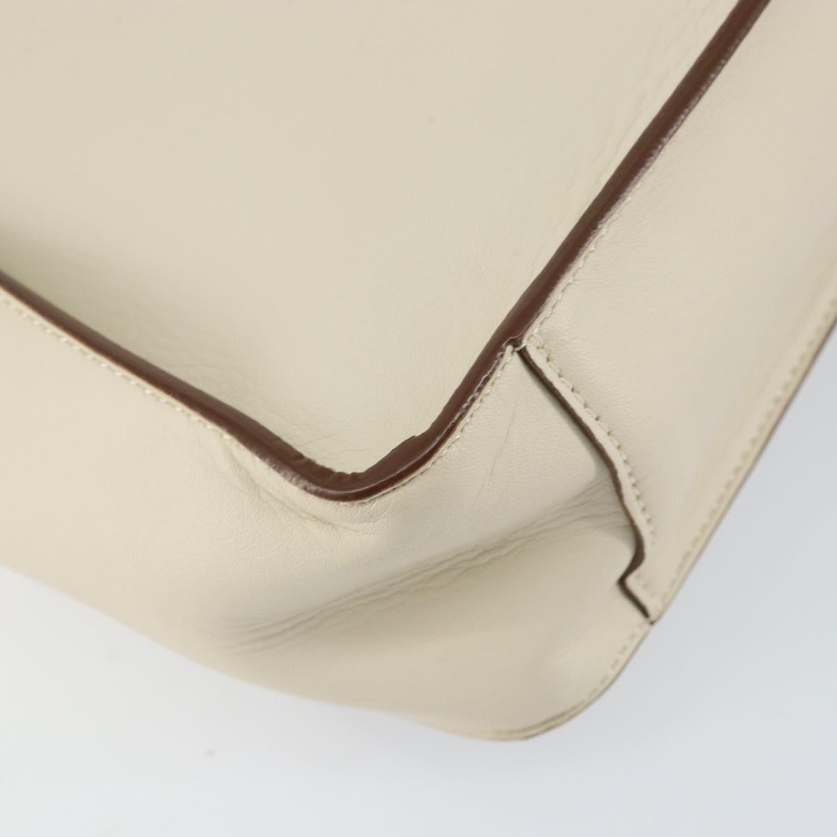 Stella MacCartney Shoulder Bag Leather Beige gold Auth BA8213