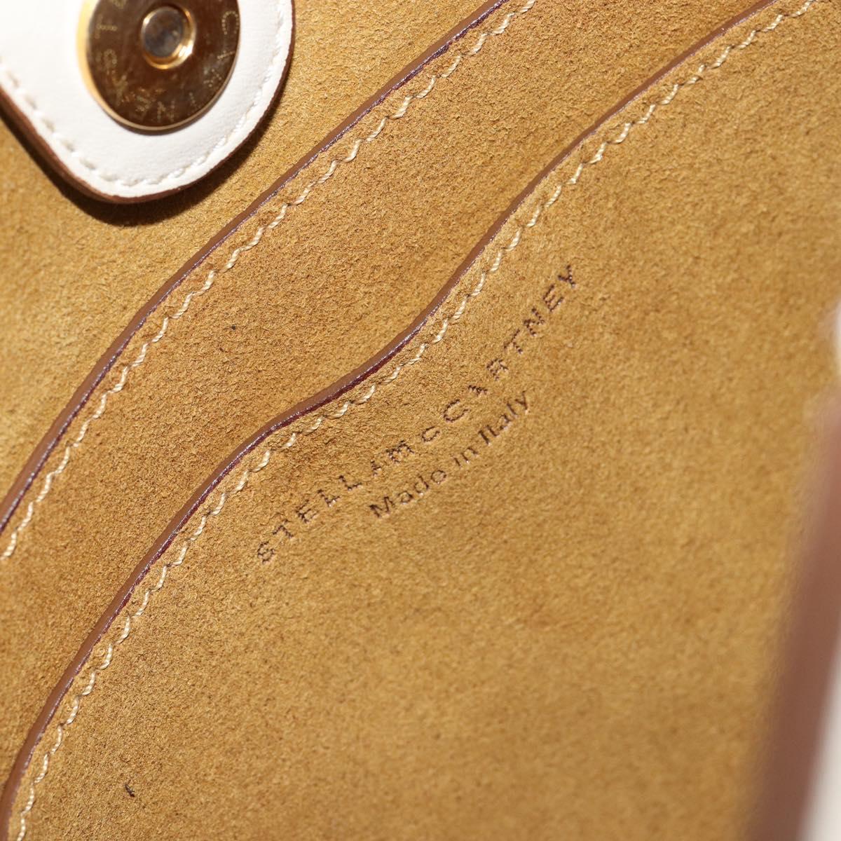 Stella MacCartney Shoulder Bag Leather Beige gold Auth BA8213