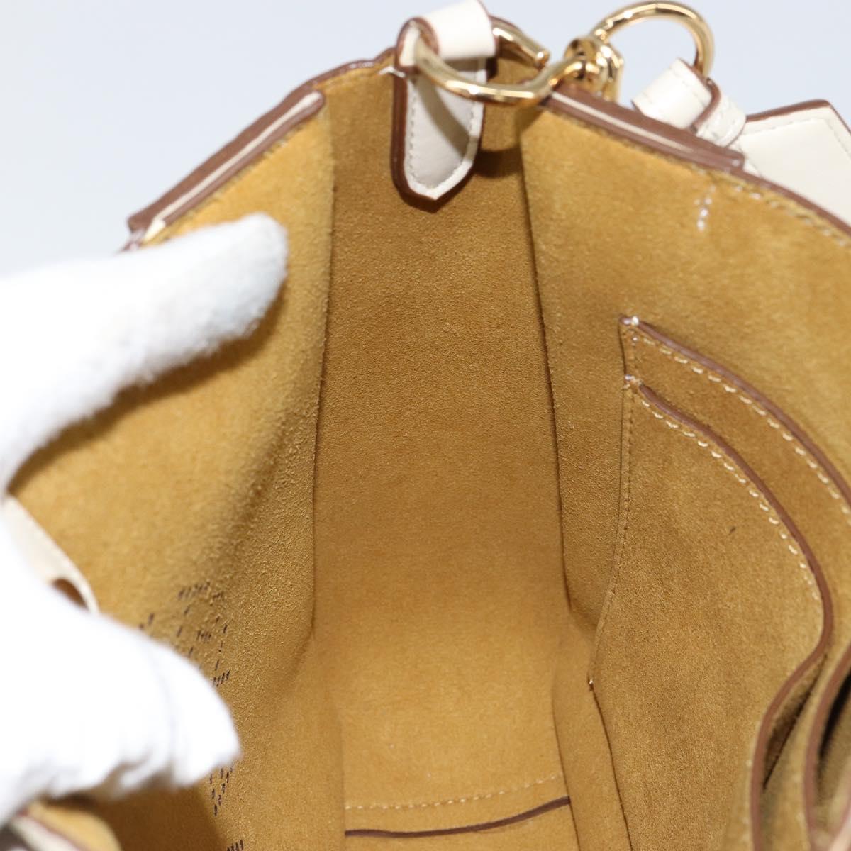 Stella MacCartney Shoulder Bag Leather Beige gold Auth BA8213