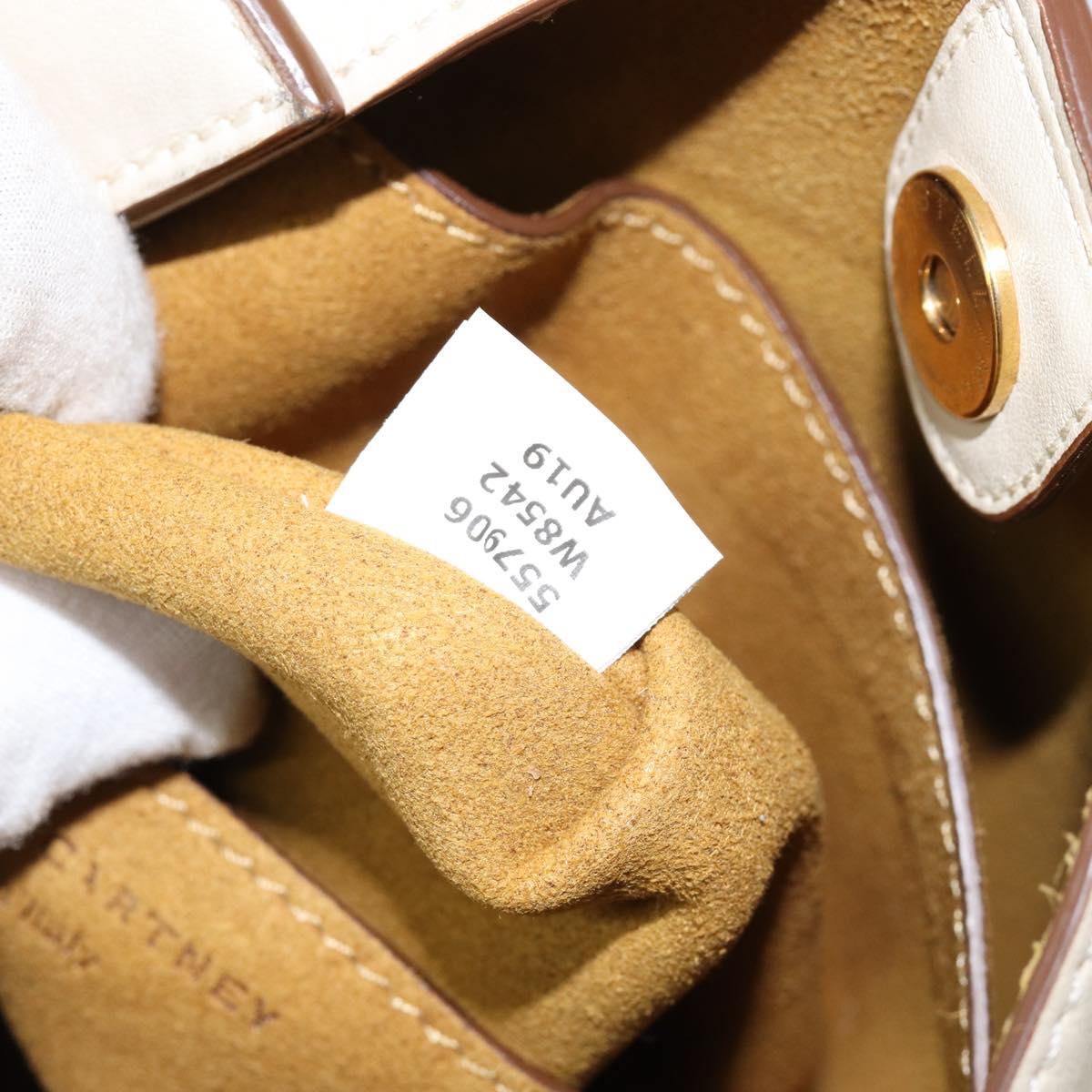 Stella MacCartney Shoulder Bag Leather Beige gold Auth BA8213