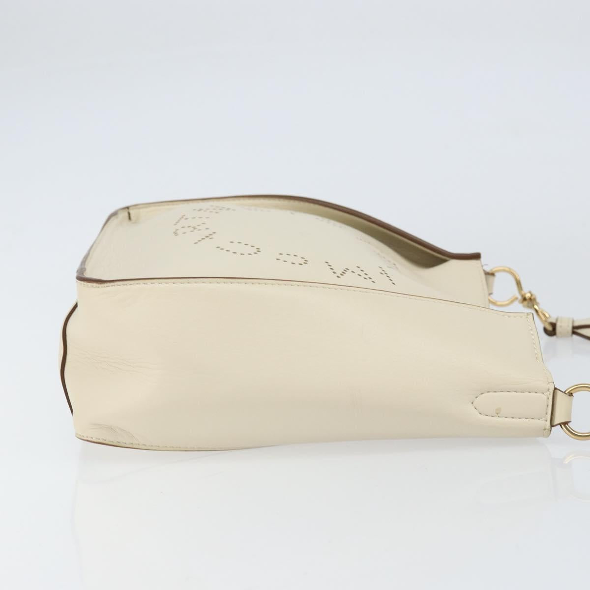 Stella MacCartney Shoulder Bag Leather Beige gold Auth BA8213