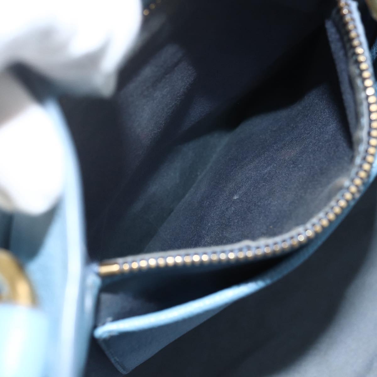 Miu Miu Hand Bag Leather 2way Blue Gold Auth BA8214