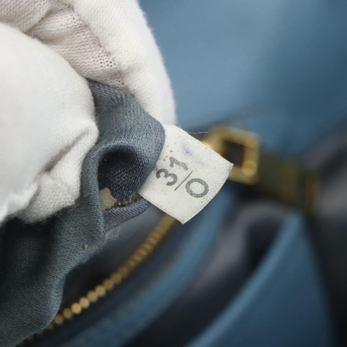 Miu Miu Hand Bag Leather 2way Blue Gold Auth BA8214