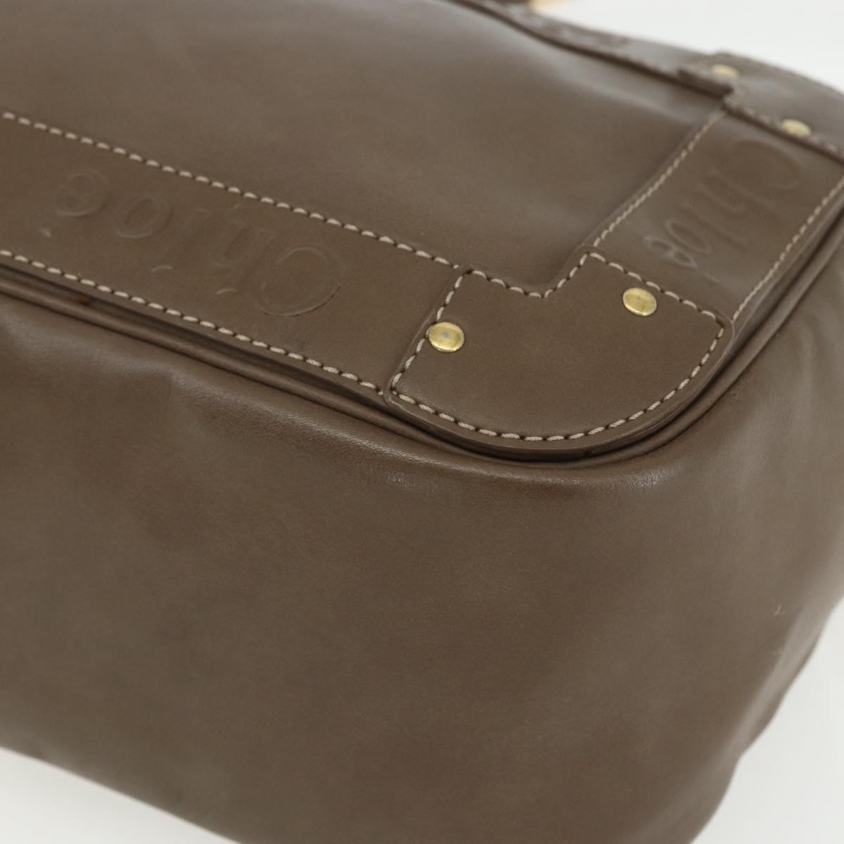 Chloe Eden Shoulder Bag Leather Brown Gold Auth BA8215