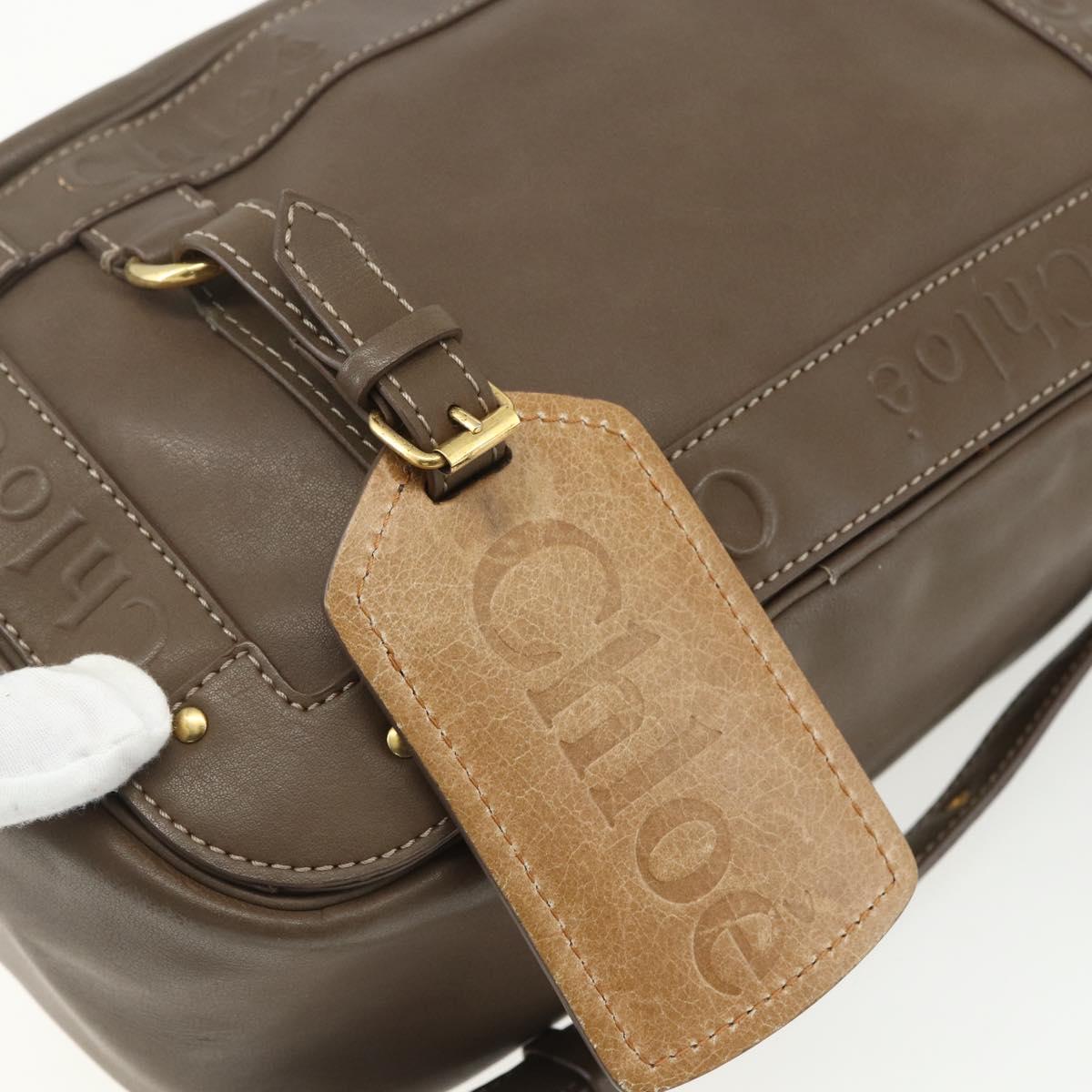 Chloe Eden Shoulder Bag Leather Brown Gold Auth BA8215