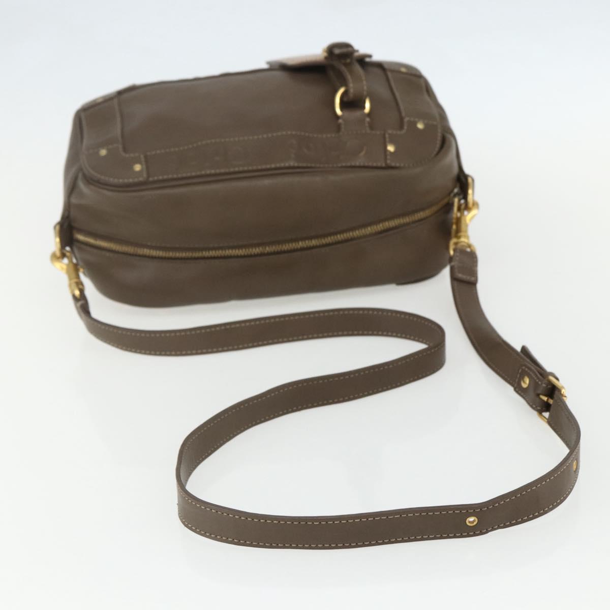 Chloe Eden Shoulder Bag Leather Brown Gold Auth BA8215