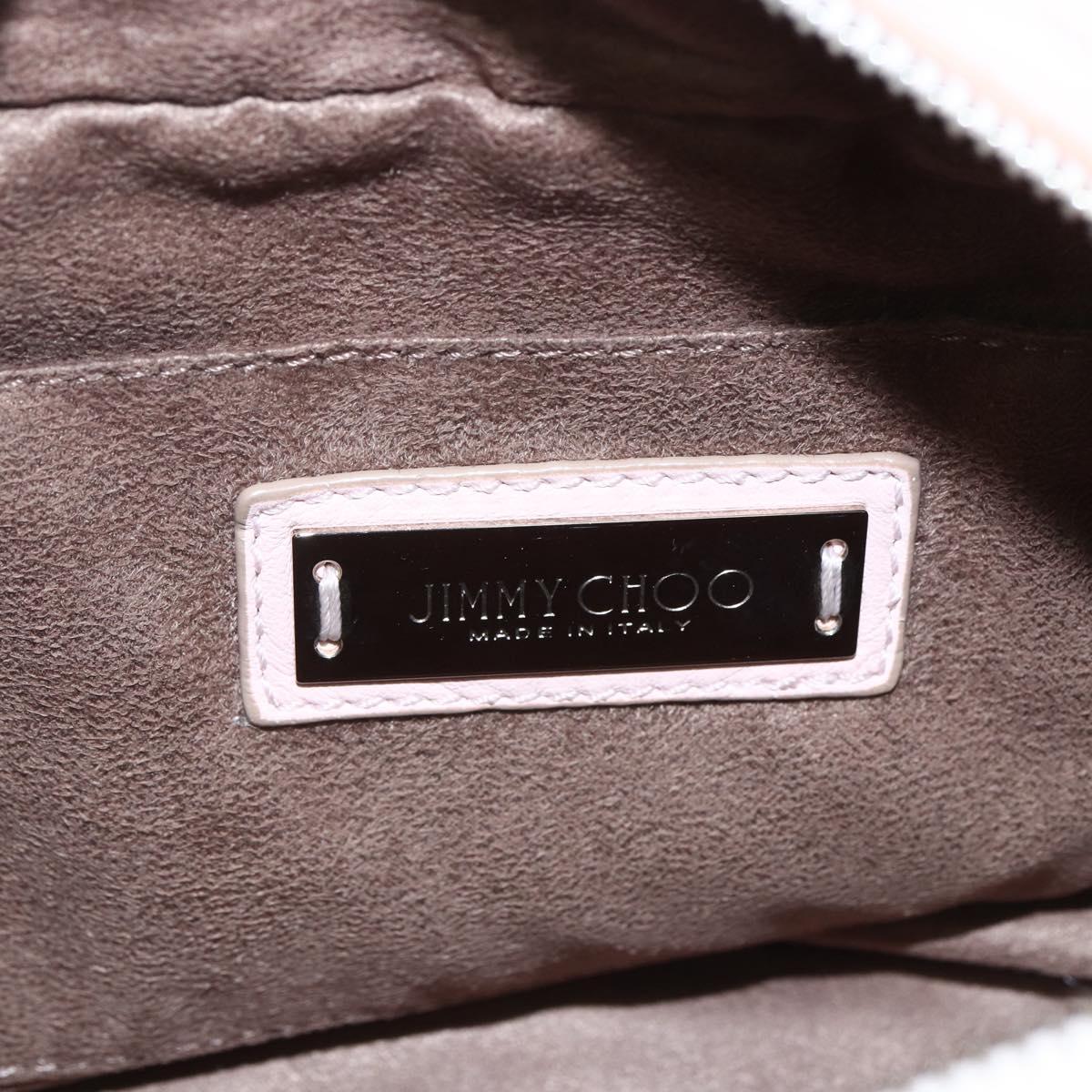 Jimmy Choo Studs Hand Bag Leather 2way Pink Auth BA8217