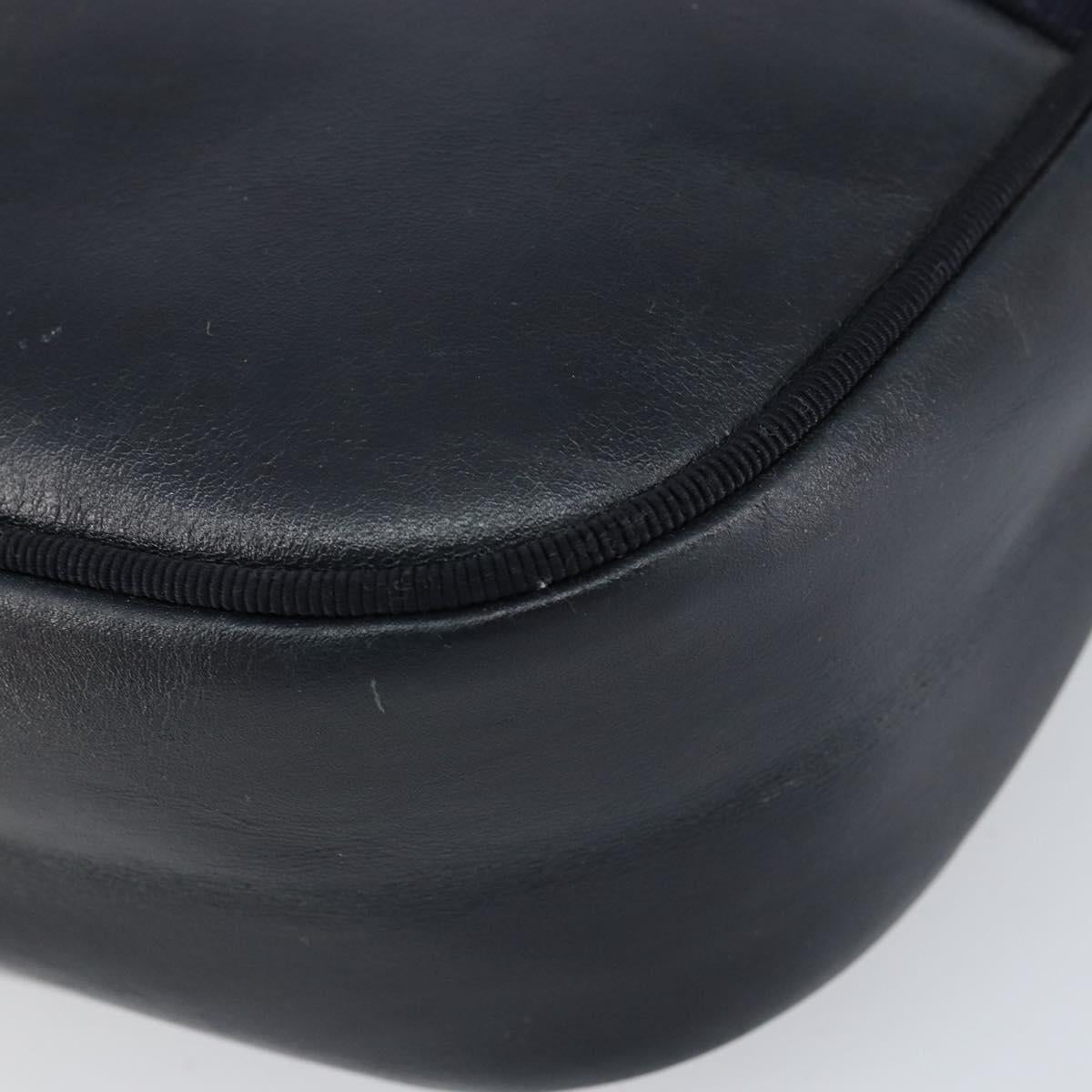 Salvatore Ferragamo Vala Shoulder Bag Leather Navy Gold Auth BA8220