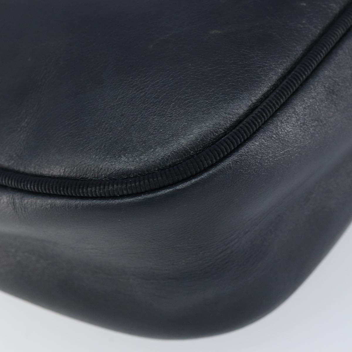 Salvatore Ferragamo Vala Shoulder Bag Leather Navy Gold Auth BA8220