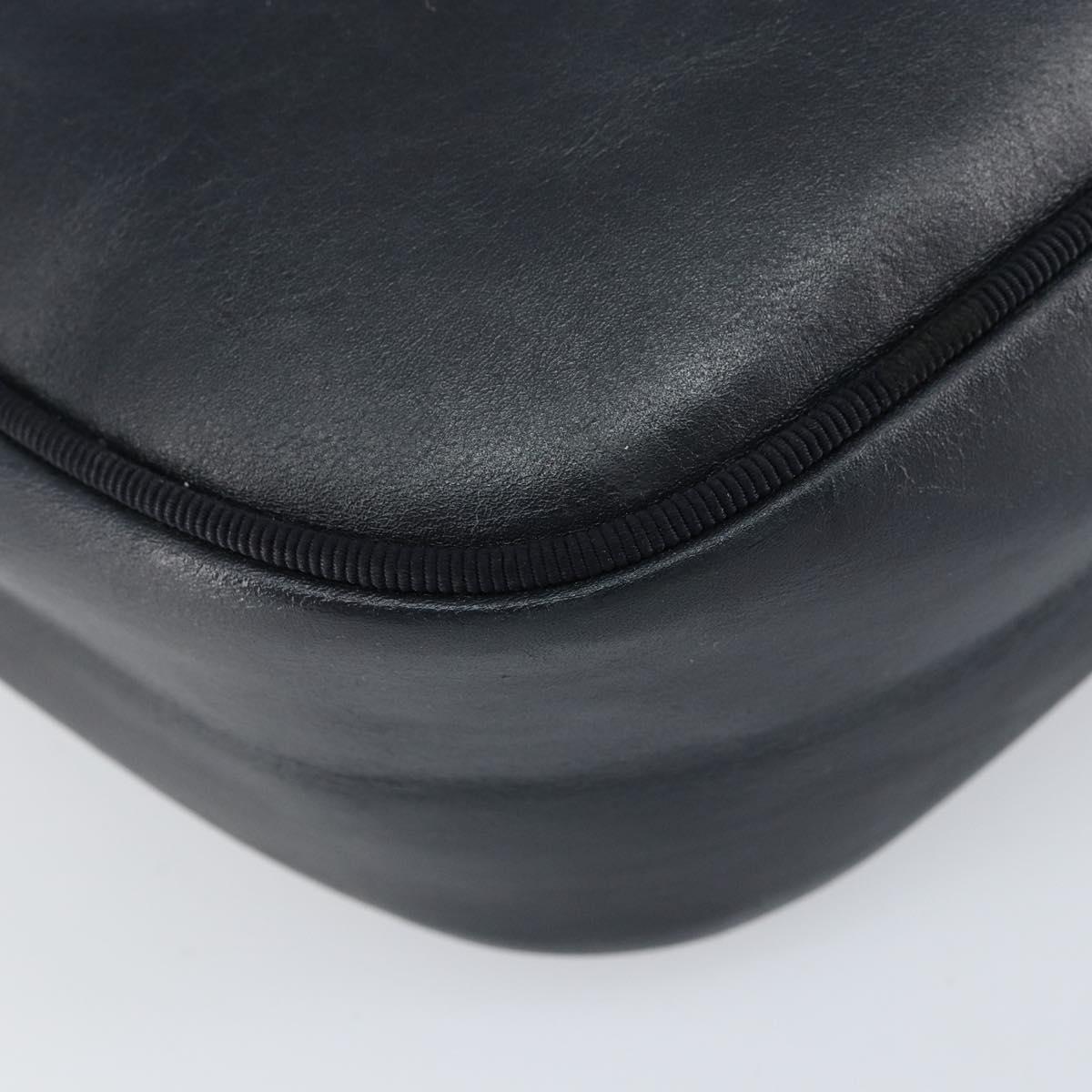 Salvatore Ferragamo Vala Shoulder Bag Leather Navy Gold Auth BA8220