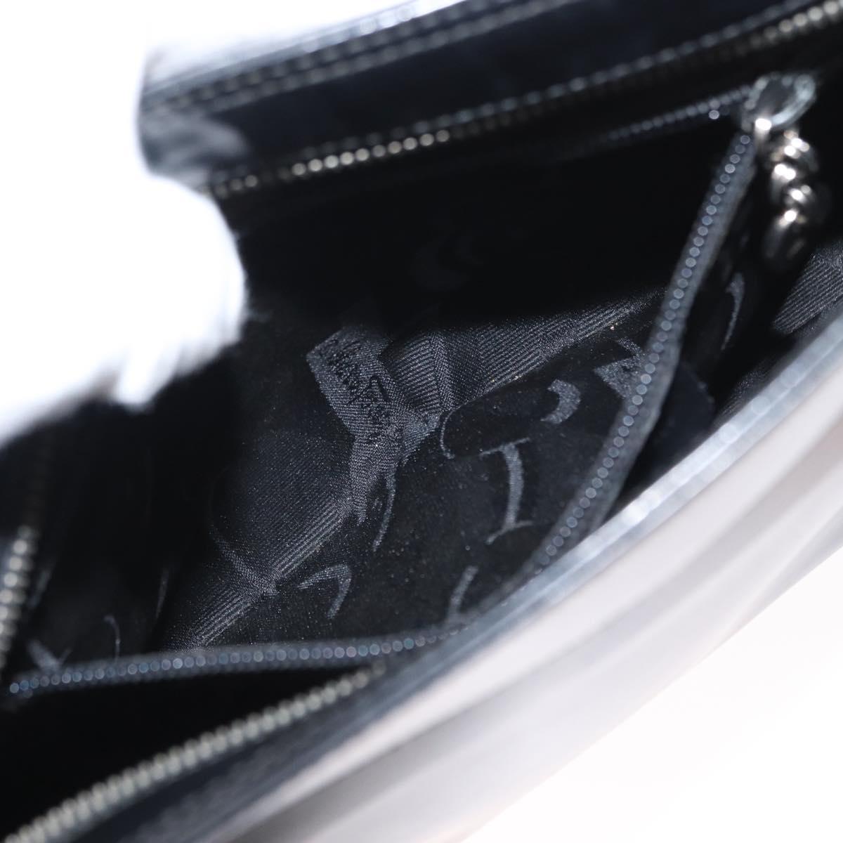 Salvatore Ferragamo Gancini Shoulder Bag Leather Black Silver Auth BA8223