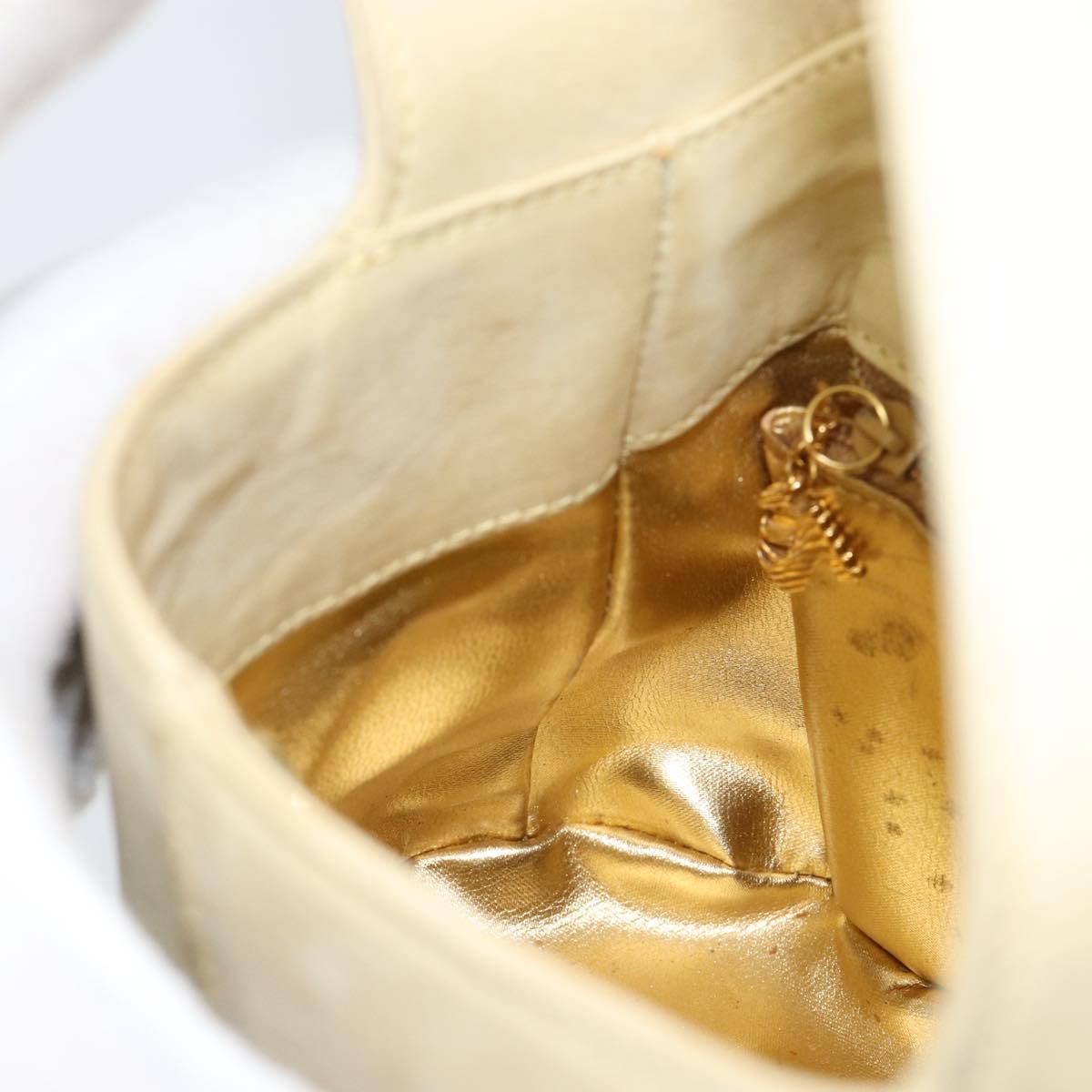 Salvatore Ferragamo Hand Bag Suede Yellow Gold Auth BA8224