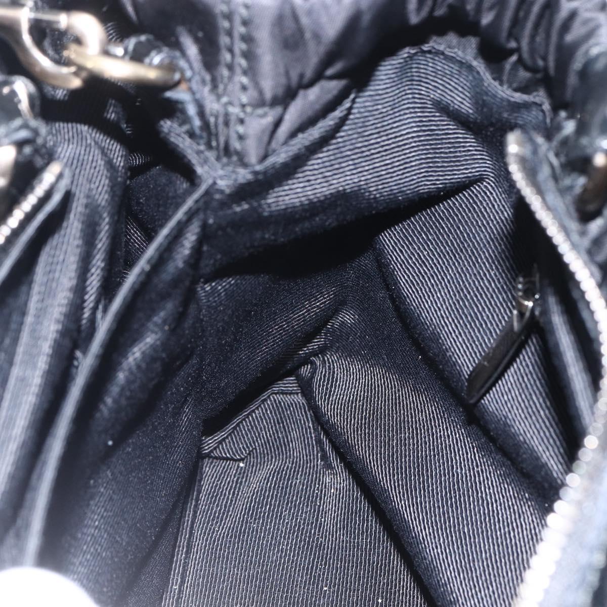 Salvatore Ferragamo Hand Bag Nylon Enamel 2way Black Auth BA8225