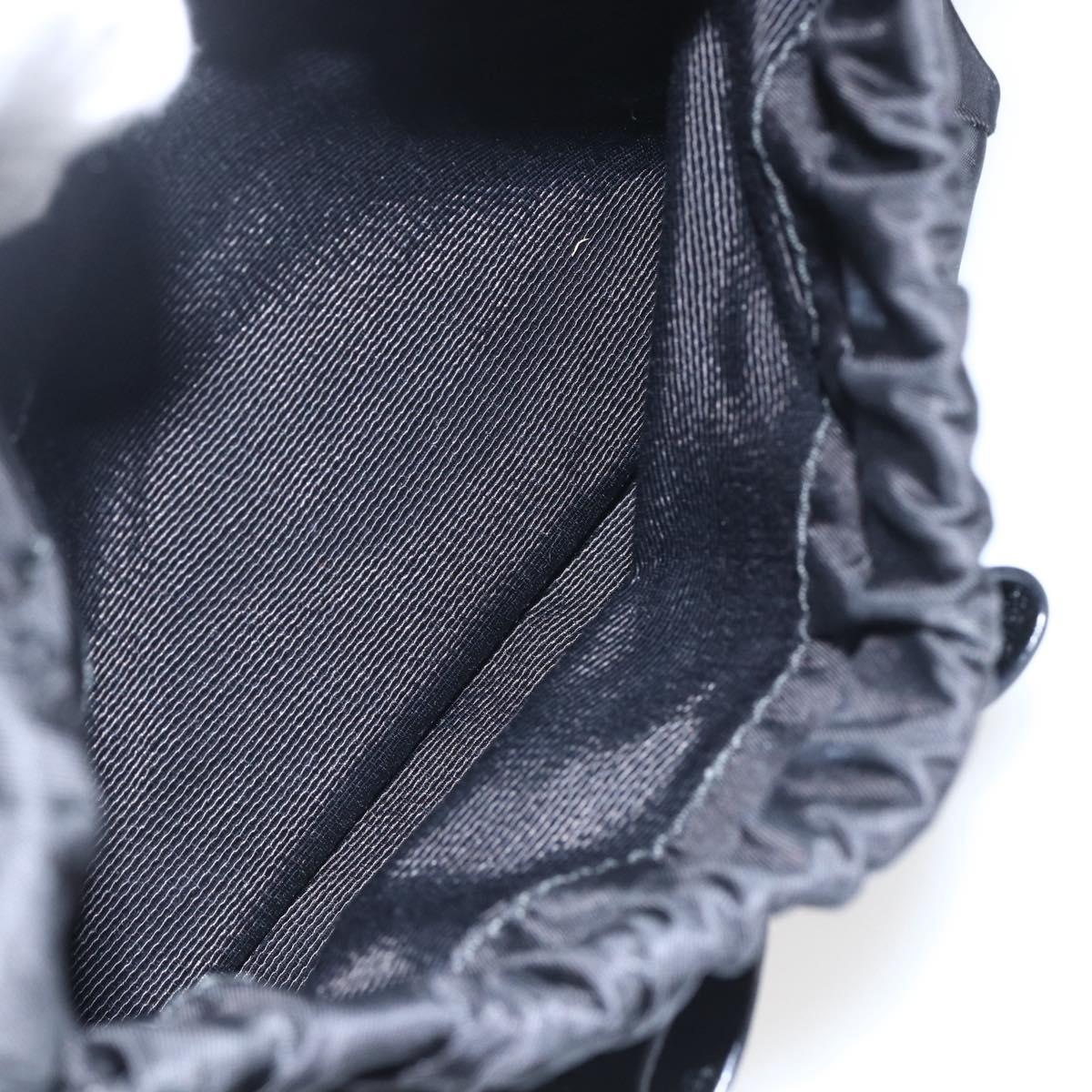 Salvatore Ferragamo Hand Bag Nylon Enamel 2way Black Auth BA8225