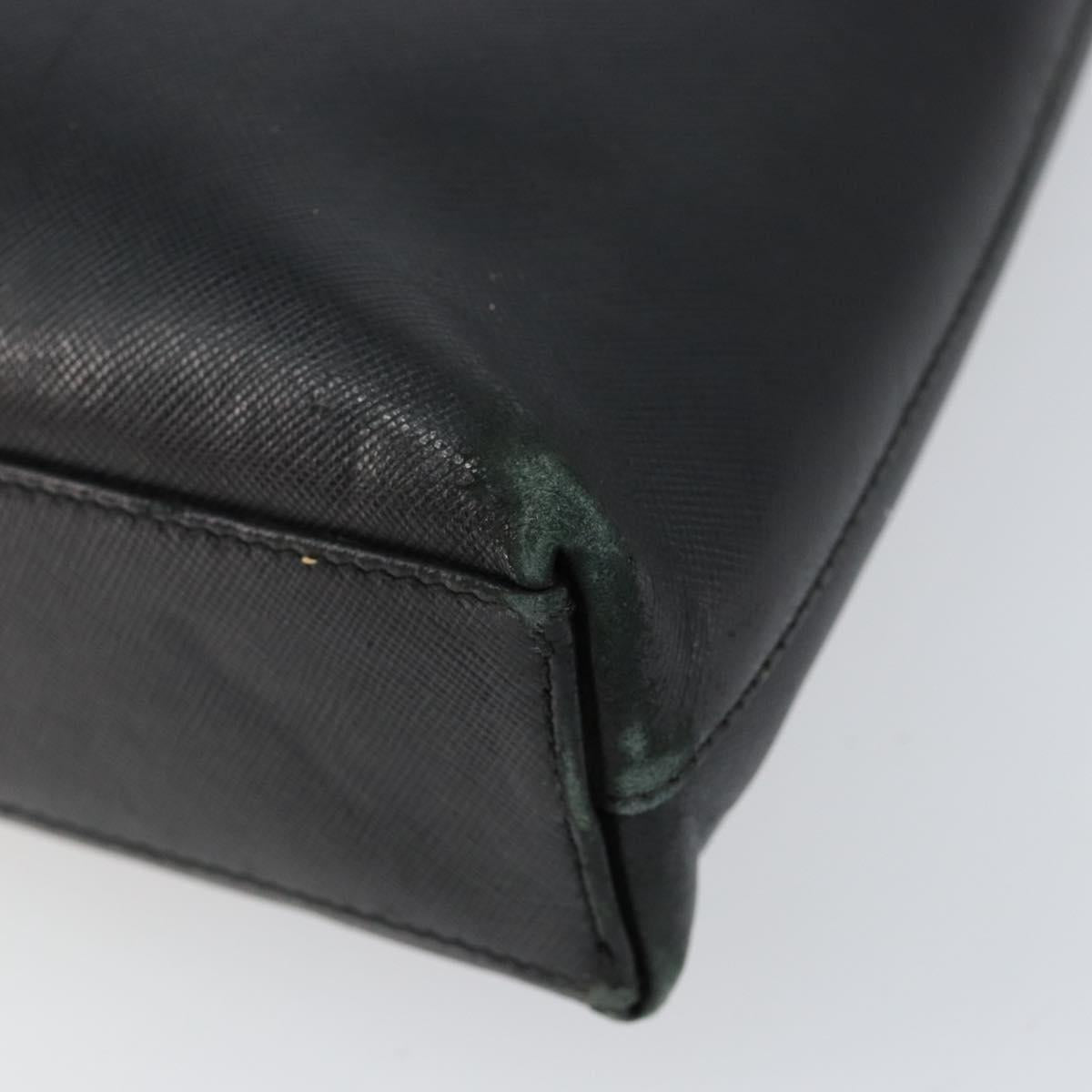 Salvatore Ferragamo Gancini Shoulder Bag Leather Black Gold Auth BA8226