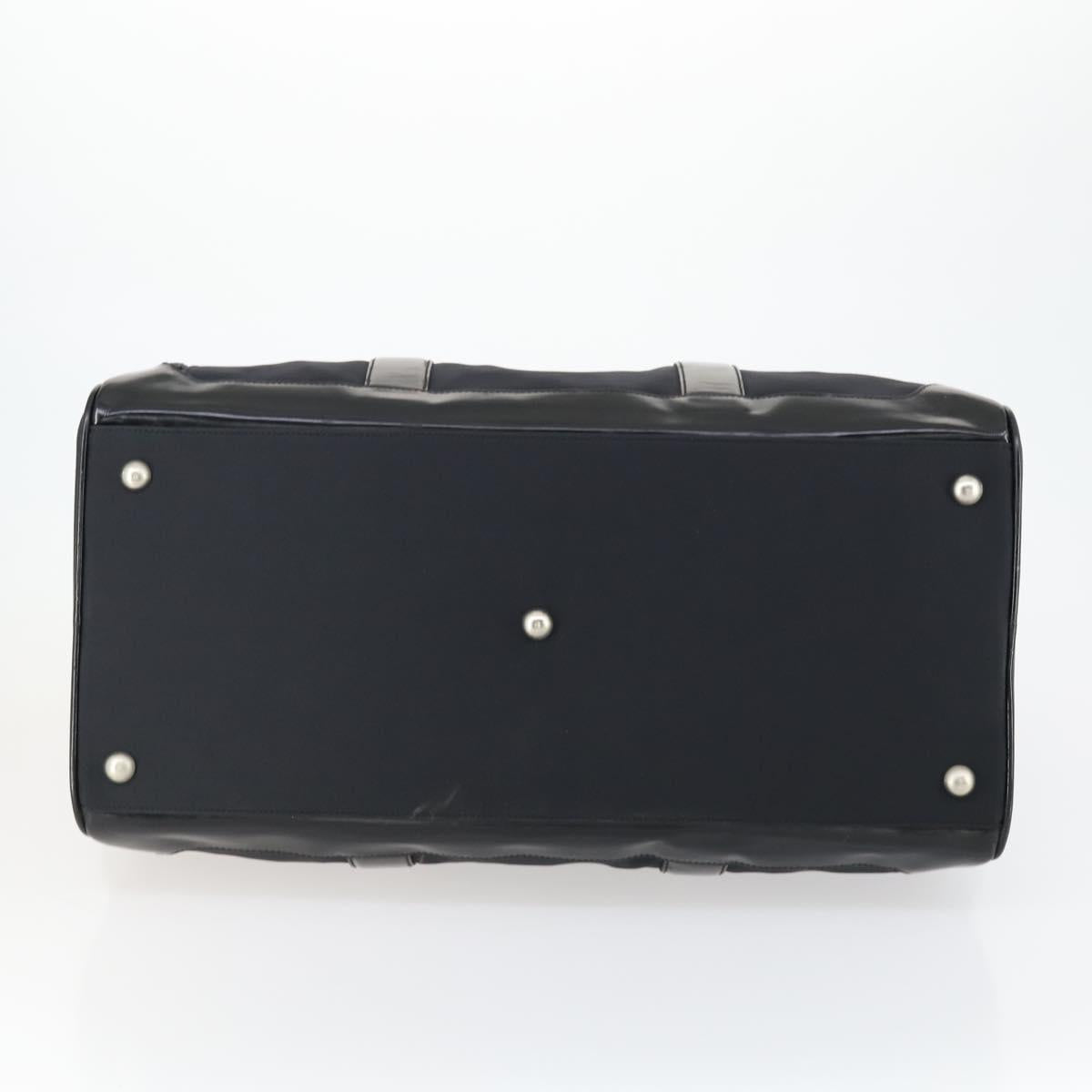 Salvatore Ferragamo Boston Bag Nylon Black Silver Auth BA8227