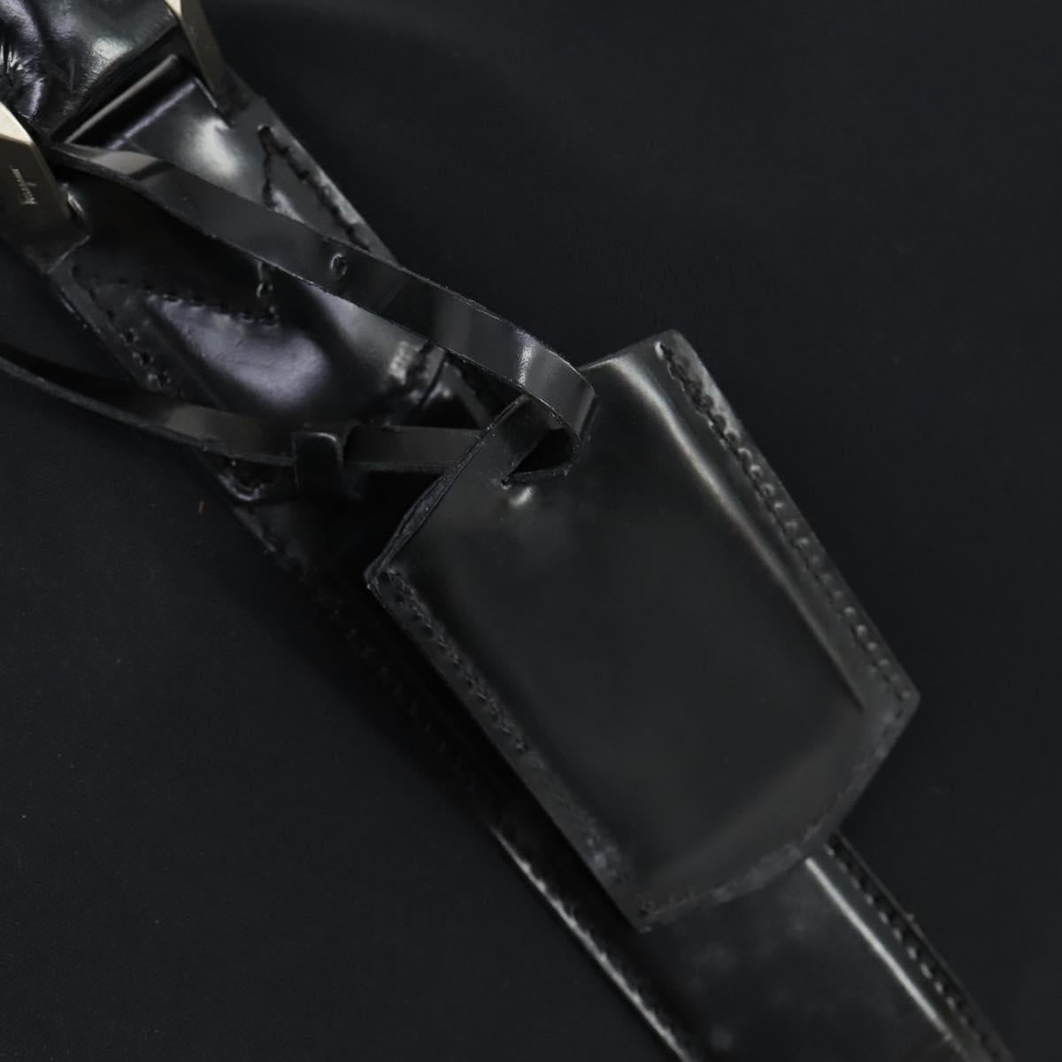 Salvatore Ferragamo Boston Bag Nylon Black Silver Auth BA8227