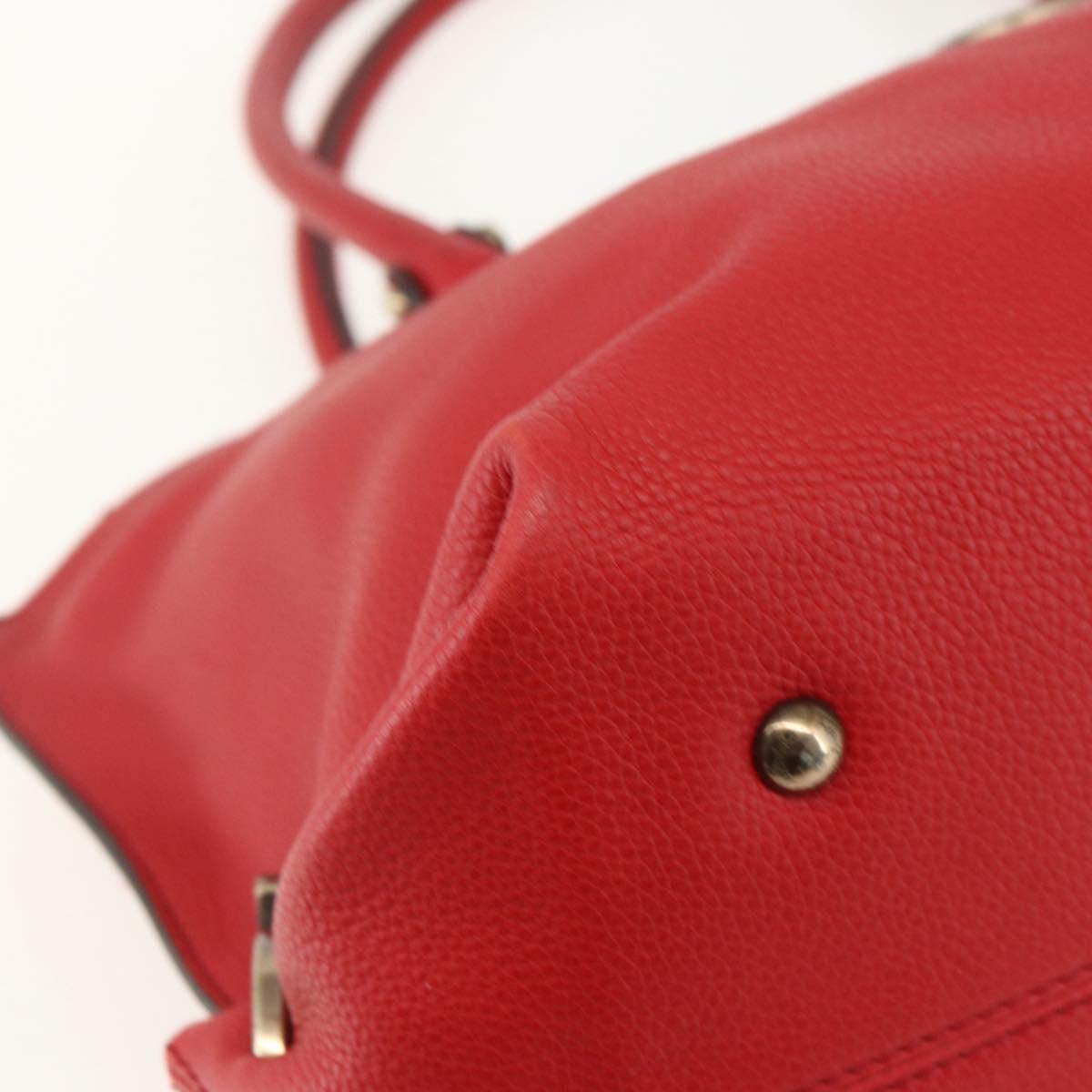 Salvatore Ferragamo Gancini Tote Bag Leather Red Auth BA8228