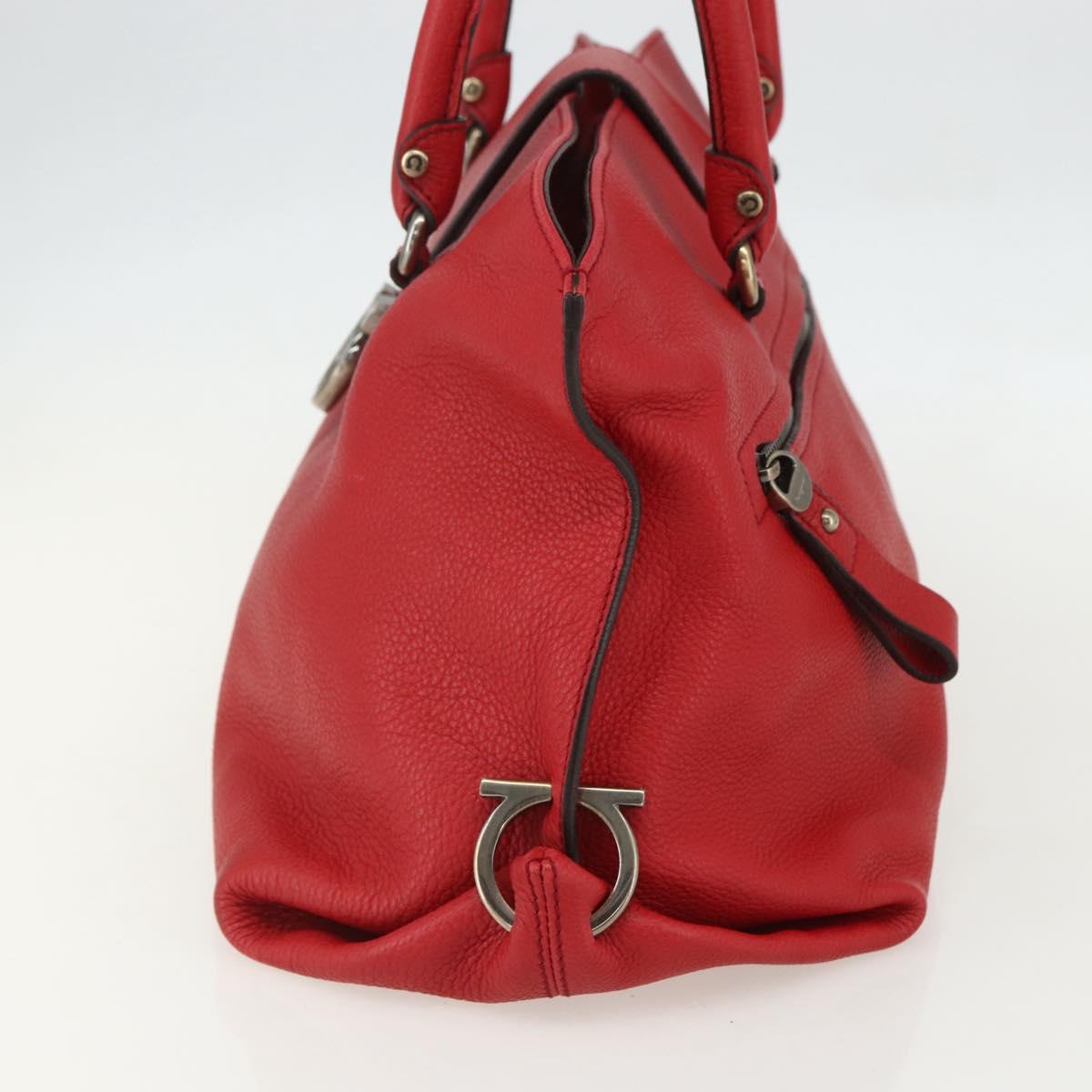 Salvatore Ferragamo Gancini Tote Bag Leather Red Auth BA8228