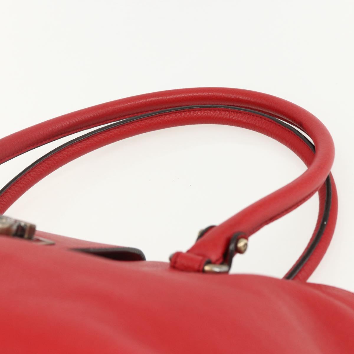 Salvatore Ferragamo Gancini Tote Bag Leather Red Auth BA8228