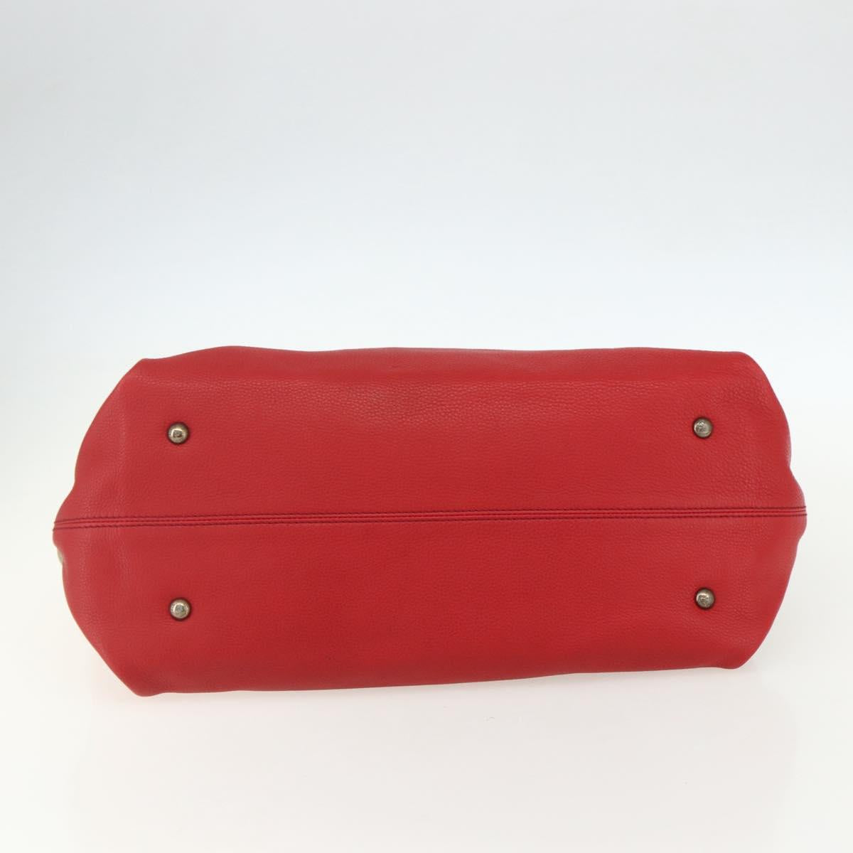 Salvatore Ferragamo Gancini Tote Bag Leather Red Auth BA8228