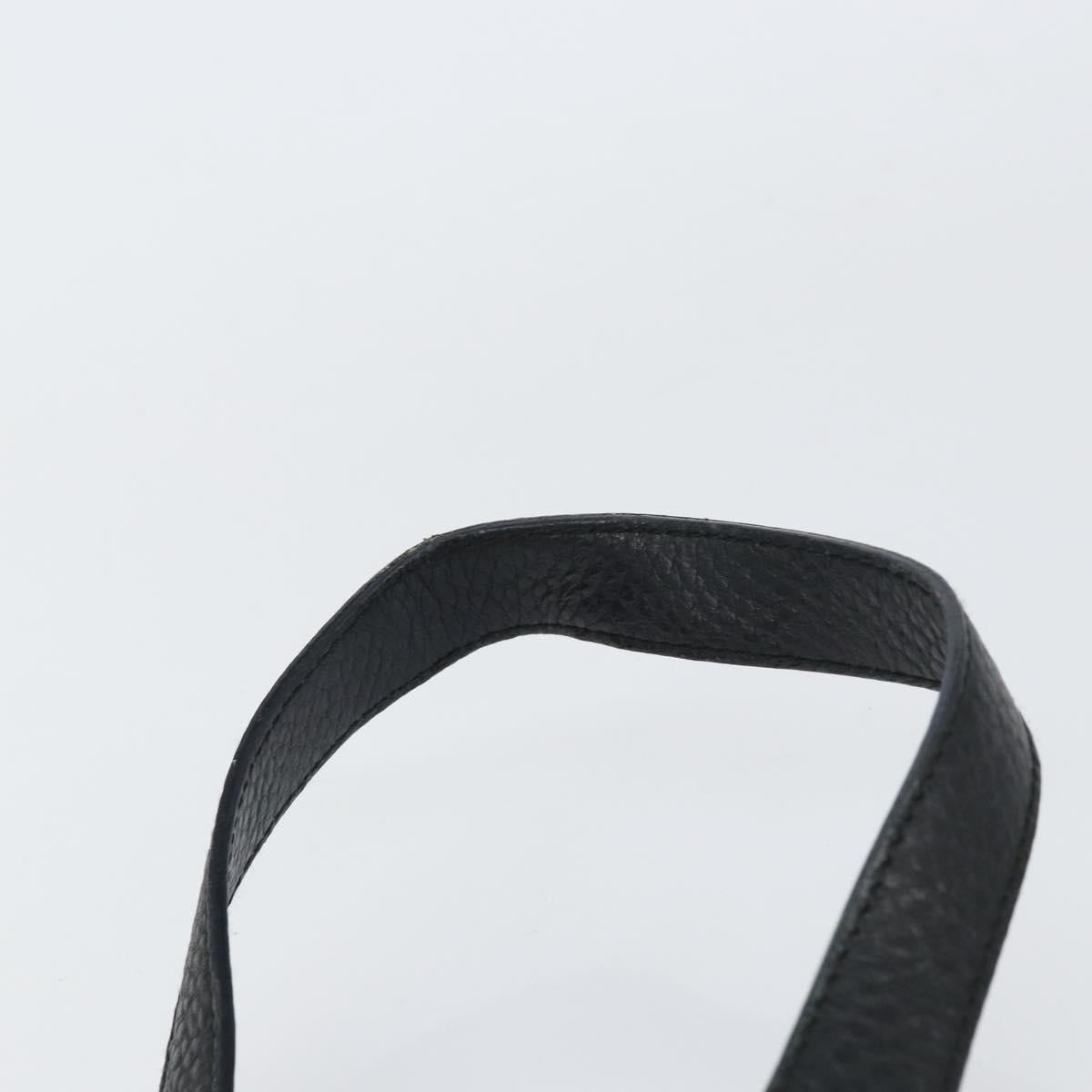 Salvatore Ferragamo Gancini Shoulder Bag Leather Black Silver Auth BA8229