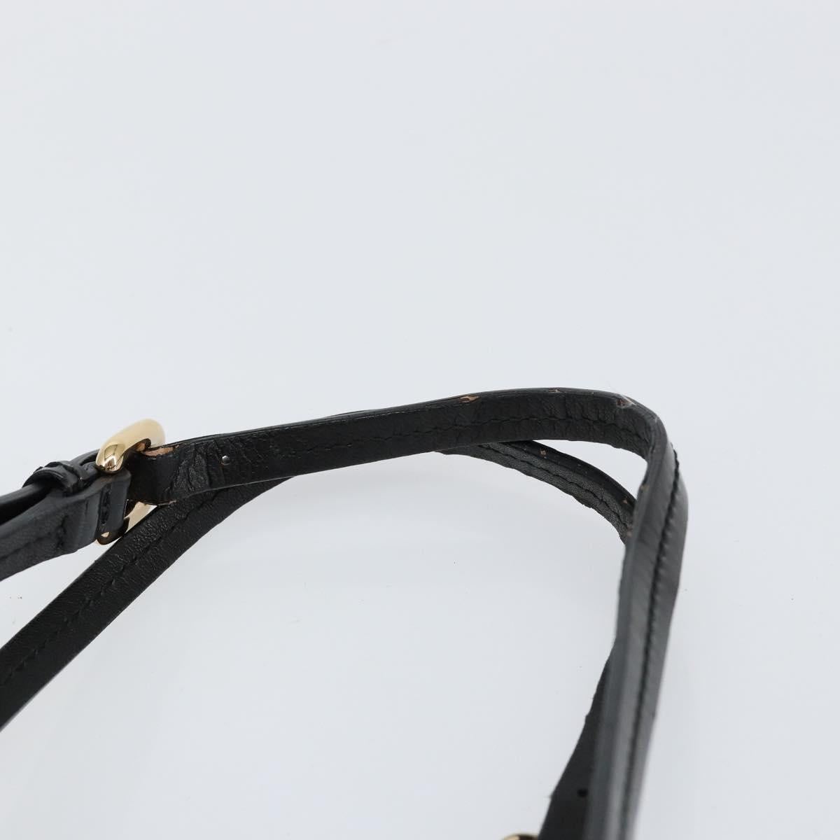 Salvatore Ferragamo Vala Tote Bag Enamel Leather Black Gold Auth BA8230