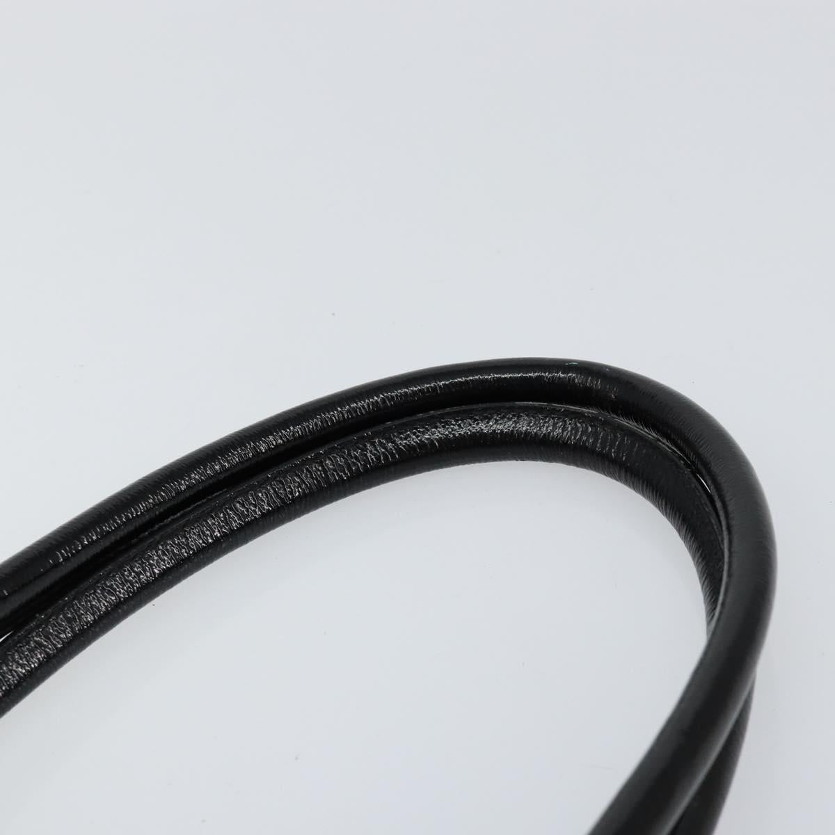 Salvatore Ferragamo Gancini Tote Bag Enamel Black Silver Auth BA8231