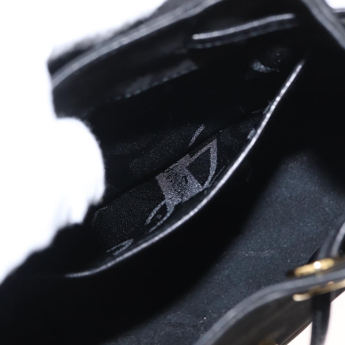 Salvatore Ferragamo Gancini Backpack Suede Black Gold Auth BA8233