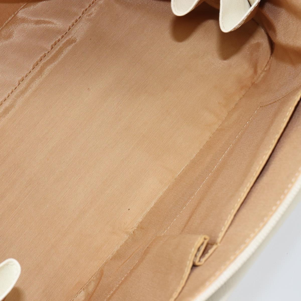 BURBERRY Nova Check Hand Bag Canvas Beige Silver Auth BA8236