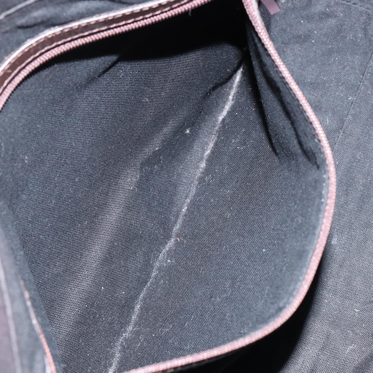 BURBERRY Nova Check Hand Bag Canvas Beige Silver Auth BA8237