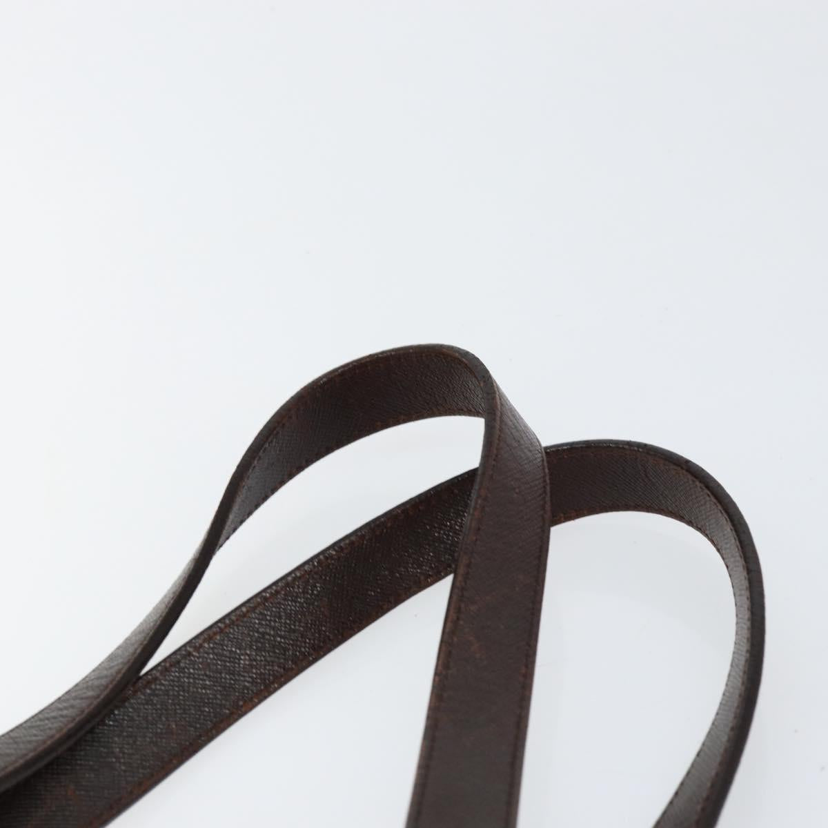 BURBERRY Nova Check Hand Bag Canvas Beige Silver Auth BA8237