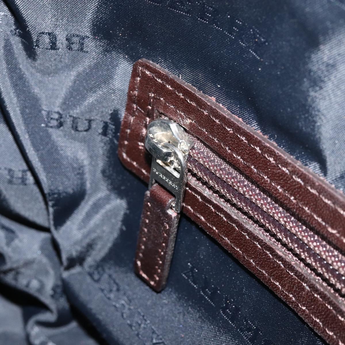 BURBERRY Nova Check Tote Bag Nylon Beige Silver Auth BA8238