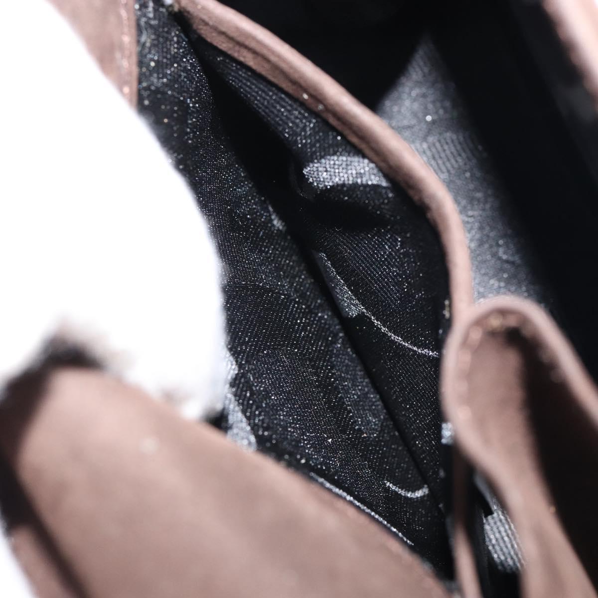 Salvatore Ferragamo Vala Chain Shoulder Bag Suede Brown Gold Auth BA8244