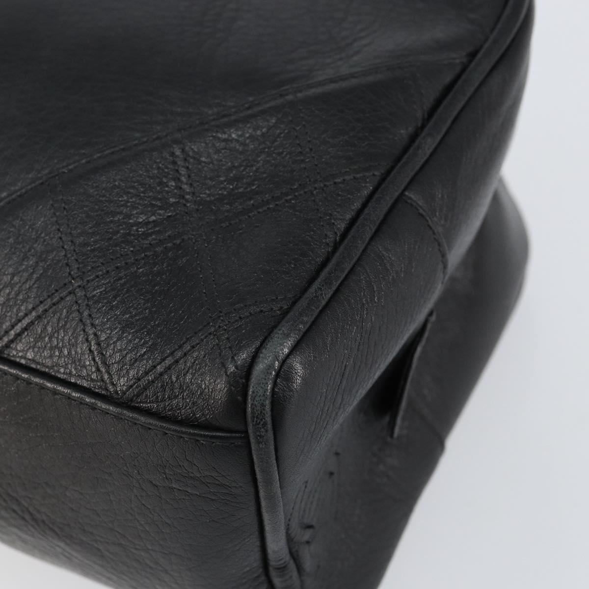 CHANEL Bicolore Clutch Bag Lamb Skin Black Gold CC Auth BA8250