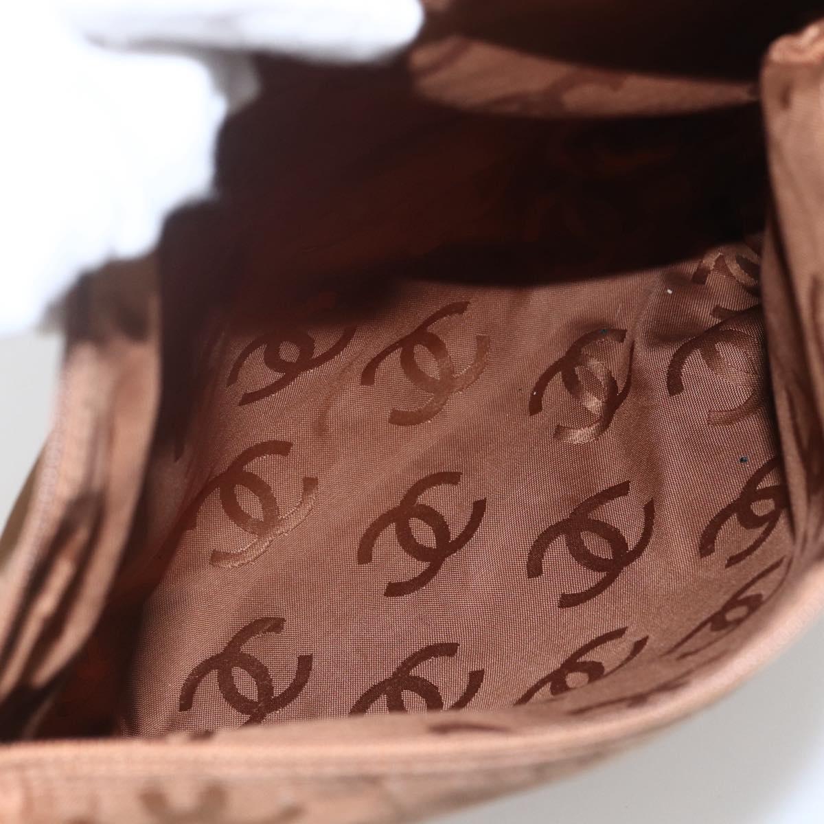 CHANEL Tote Bag Leather Brown Gold CC Auth BA8255